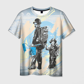 Мужская футболка 3D с принтом Чарли в Тюмени, 100% полиэфир | прямой крой, круглый вырез горловины, длина до линии бедер | art | арт | графика | колор | чарли чаплин