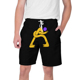 Мужские шорты 3D с принтом Йога тип А в Тюмени,  полиэстер 100% | прямой крой, два кармана без застежек по бокам. Мягкая трикотажная резинка на поясе, внутри которой широкие завязки. Длина чуть выше колен | Тематика изображения на принте: 