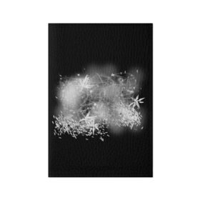 Обложка для паспорта матовая кожа с принтом абстракция в Тюмени, натуральная матовая кожа | размер 19,3 х 13,7 см; прозрачные пластиковые крепления | Тематика изображения на принте: абстракция | белый | линии | цветы | чёрный