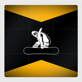 Магнитный плакат 3Х3 с принтом Сноубордист в Тюмени, Полимерный материал с магнитным слоем | 9 деталей размером 9*9 см | snowboard | snowboarding | горные лыжи | прыжок | сноуборд | сноубординг | сноубордист | экстрим