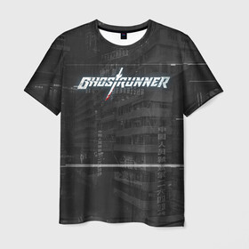 Мужская футболка 3D с принтом Ghostrunner в Тюмени, 100% полиэфир | прямой крой, круглый вырез горловины, длина до линии бедер | action | cyber | cyberpunk | game | games | ghost runner | ghostrunner | ninja | гост ранер | гостраннер | игра | игры | кибер | ниндзя | призрачный беглец | экшен