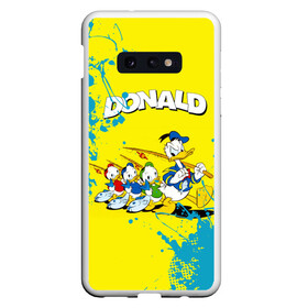 Чехол для Samsung S10E с принтом Donald duck (Рыбалка) в Тюмени, Силикон | Область печати: задняя сторона чехла, без боковых панелей | donald duck | walt disney | герой | мультфильмов | селезень | студии