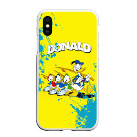 Чехол для iPhone XS Max матовый с принтом Donald duck(Рыбалка) в Тюмени, Силикон | Область печати: задняя сторона чехла, без боковых панелей | donald duck | walt disney | герой | мультфильмов | рыбалка | селезень | студии