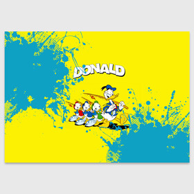 Поздравительная открытка с принтом Donald duck(Рыбалка) в Тюмени, 100% бумага | плотность бумаги 280 г/м2, матовая, на обратной стороне линовка и место для марки
 | donald duck | walt disney | герой | мультфильмов | рыбалка | селезень | студии