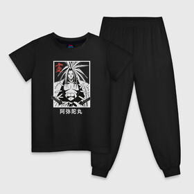 Детская пижама хлопок с принтом Дух Амидамару в Тюмени, 100% хлопок |  брюки и футболка прямого кроя, без карманов, на брюках мягкая резинка на поясе и по низу штанин
 | Тематика изображения на принте: amidamaru | japan | king | samurai | shaman | you asakura | амедамару | амидамару | анна | басон | георг фауст | ё асакура | зик | йо | катана | кинг | король | лайсерг | лен | морти | они | рио | рэн | самурай | тао | трей | хао | ш