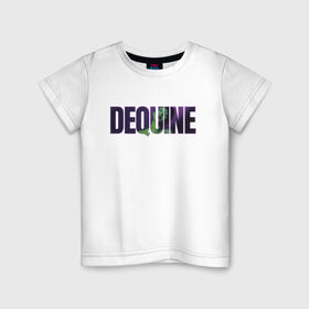 Детская футболка хлопок с принтом Dequine в Тюмени, 100% хлопок | круглый вырез горловины, полуприлегающий силуэт, длина до линии бедер | Тематика изображения на принте: 