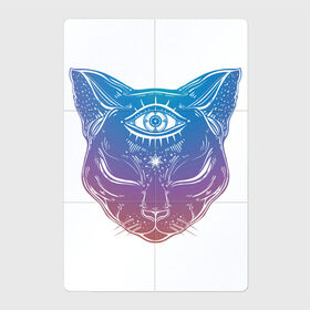 Магнитный плакат 2Х3 с принтом Просветлённый кот в Тюмени, Полимерный материал с магнитным слоем | 6 деталей размером 9*9 см | арт | глаз | градиент | кот | кошка | мудрость | просветлённый | рисунок | третий глаз