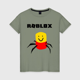 Женская футболка хлопок с принтом ROBLOX в Тюмени, 100% хлопок | прямой крой, круглый вырез горловины, длина до линии бедер, слегка спущенное плечо | piggy | roblox | roblox games | roblox piggy | игра роблокс | пигги. | роблокс | роблокс пигги | робукс