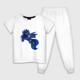Детская пижама хлопок с принтом Принцесса Луна в Тюмени, 100% хлопок |  брюки и футболка прямого кроя, без карманов, на брюках мягкая резинка на поясе и по низу штанин
 | арт | луна | рисунок | сон