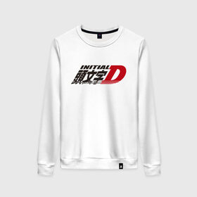 Женский свитшот хлопок с принтом Initial D Logo (Z) в Тюмени, 100% хлопок | прямой крой, круглый вырез, на манжетах и по низу широкая трикотажная резинка  | initial | initial d | аниме | аниме дрифт | библии дрифта | бунта фудзивара | гонки | дрифт | инисяру | инисяру ди | кэисукэ такахаси | манга | рёсукэ такахаси | спортивное вождение | сюити сигэно