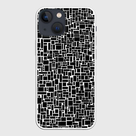 Чехол для iPhone 13 mini с принтом Геометрия ЧБ.Black  white в Тюмени,  |  | Тематика изображения на принте: black  white | геометрия | прямоугольники | текстуры | чб