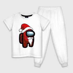 Детская пижама хлопок с принтом Among Us в Тюмени, 100% хлопок |  брюки и футболка прямого кроя, без карманов, на брюках мягкая резинка на поясе и по низу штанин
 | Тематика изображения на принте: 2021 | 21 | 2k21 | among | among us | christmas | crewmate | game | impistor | new | santa | snow | space | us | vote | year | выживший | год | дед | игра | клаус | космос | мороз | невиновный | новый | предатель | рождество | самозванец | сант