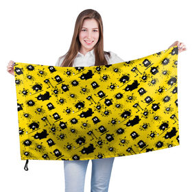Флаг 3D с принтом COVID-19(паттерн) в Тюмени, 100% полиэстер | плотность ткани — 95 г/м2, размер — 67 х 109 см. Принт наносится с одной стороны | covid 19 | из китая | инфекции | коронавирусной | пандемия | паттерн