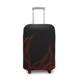 Чехол для чемодана 3D с принтом Fiber в Тюмени, 86% полиэфир, 14% спандекс | двустороннее нанесение принта, прорези для ручек и колес | abstraction | art | background | fiber | thread | абстракция | арт | волокно | нить | фон