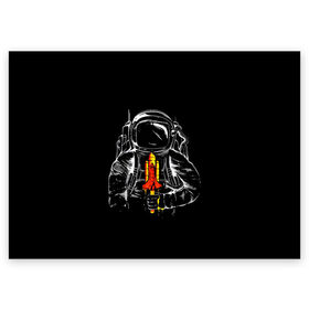 Поздравительная открытка с принтом Космонавт в Тюмени, 100% бумага | плотность бумаги 280 г/м2, матовая, на обратной стороне линовка и место для марки
 | art | astronaut | cosmonaut | man | rocket | shuttle | space | арт | астронавт | космонавт | космос | ракета | человек | шаттл