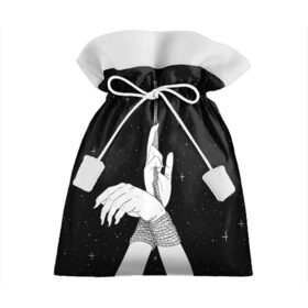 Подарочный 3D мешок с принтом Эстетика связанных рук в Тюмени, 100% полиэстер | Размер: 29*39 см | 50 | aesthetic | aesthetics | веревка | запястья | звезды | космос | любовь | молодости | молодость | небо | оттенков | руки | серого | чб | черно белое | юность