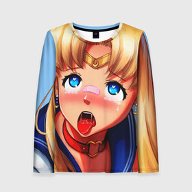 Женский лонгслив 3D с принтом SAILOR MOON AHEGAO в Тюмени, 100% полиэстер | длинные рукава, круглый вырез горловины, полуприлегающий силуэт | ahegao | anime | sailor moon | sailor moon ahegao | аниме | ахегао | сейлор мун | сейлор мун ахегао | сэйлор мун