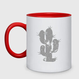Кружка двухцветная с принтом Просто Кактус в Тюмени, керамика | объем — 330 мл, диаметр — 80 мм. Цветная ручка и кайма сверху, в некоторых цветах — вся внутренняя часть | cactus | кактус | колючка | растение | шипы