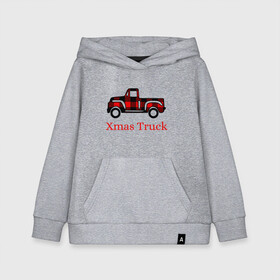 Детская толстовка хлопок с принтом Xmas Truck в Тюмени, 100% хлопок | Круглый горловой вырез, эластичные манжеты, пояс, капюшен | auto | chritmas | truck | автомобиль | грузовик | пикап | рождество