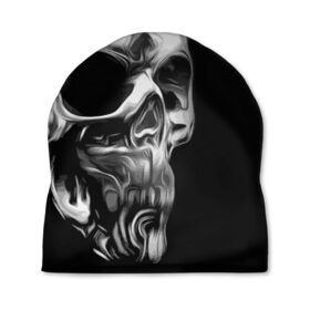Шапка 3D с принтом Skull в Тюмени, 100% полиэстер | универсальный размер, печать по всей поверхности изделия | bones | fashion | orbits | skull | vanguard | авангард | глазницы | кости | мода | череп