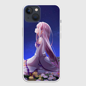 Чехол для iPhone 13 с принтом Sweet dreams of Emilia в Тюмени,  |  | anime | dream | flowers | girls | kavai | manga | ram | re | rem | senpai | space | zero | аниме | анимэ | ахегао | зиро | космос | манга | мечты | рам | рем | сенпай | цветы