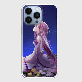 Чехол для iPhone 13 Pro с принтом Sweet dreams of Emilia в Тюмени,  |  | anime | dream | flowers | girls | kavai | manga | ram | re | rem | senpai | space | zero | аниме | анимэ | ахегао | зиро | космос | манга | мечты | рам | рем | сенпай | цветы