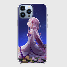 Чехол для iPhone 13 Pro Max с принтом Sweet dreams of Emilia в Тюмени,  |  | anime | dream | flowers | girls | kavai | manga | ram | re | rem | senpai | space | zero | аниме | анимэ | ахегао | зиро | космос | манга | мечты | рам | рем | сенпай | цветы