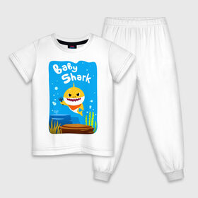 Детская пижама хлопок с принтом Baby Shark в Тюмени, 100% хлопок |  брюки и футболка прямого кроя, без карманов, на брюках мягкая резинка на поясе и по низу штанин
 | babyshark | babysharkchallenge | babysharkdance | акулёнок | детскаяпесенка | семьяакул