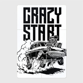 Магнитный плакат 2Х3 с принтом Crazy start в Тюмени, Полимерный материал с магнитным слоем | 6 деталей размером 9*9 см | Тематика изображения на принте: car | engine | motorsport | start | автомобиль | автоспорт | двигатель | старт