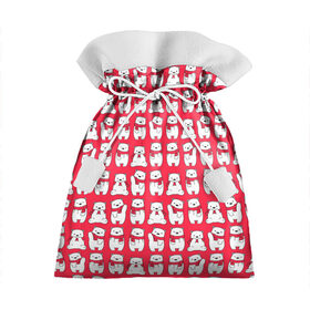 Подарочный 3D мешок с принтом Мишки в шарфиках в Тюмени, 100% полиэстер | Размер: 29*39 см | 2021 | белый | белый медведь | белый мишка | год | детская | животные | звери | красная футболка | медведи | медведь | мишка | мишка в шарфике | мишки | на новый год | новый | новый год | подарок | праздник