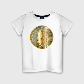 Детская футболка хлопок с принтом Биткоин (bitcoin) в Тюмени, 100% хлопок | круглый вырез горловины, полуприлегающий силуэт, длина до линии бедер | bitcoin | bitcoin news | bitcoin news today | bitcoin price | bitcoin price prediction | bitcoin trading | btc | btc news | btc price | btc today | crypto | crypto news | cryptocurrency