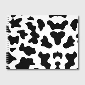 Альбом для рисования с принтом Му-му в Тюмени, 100% бумага
 | матовая бумага, плотность 200 мг. | абстракция | бык | кожа коровы | корова | му му | пятна | черно белое | черно белые пятна