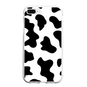 Чехол для iPhone 7Plus/8 Plus матовый с принтом Му-му в Тюмени, Силикон | Область печати: задняя сторона чехла, без боковых панелей | абстракция | бык | кожа коровы | корова | му му | пятна | черно белое | черно белые пятна