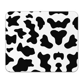Коврик для мышки прямоугольный с принтом Му-му в Тюмени, натуральный каучук | размер 230 х 185 мм; запечатка лицевой стороны | абстракция | бык | кожа коровы | корова | му му | пятна | черно белое | черно белые пятна