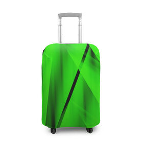 Чехол для чемодана 3D с принтом Зеленый неон в Тюмени, 86% полиэфир, 14% спандекс | двустороннее нанесение принта, прорези для ручек и колес | зелегь | зеленая абстракция | зеленка | зеленые линии | зеленые полосы | зеленый | зеленый неон | неон