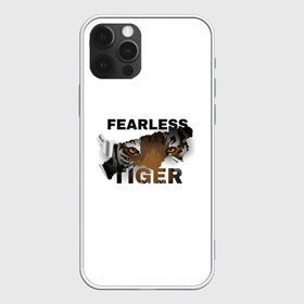 Чехол для iPhone 12 Pro Max с принтом Fearless tiger в Тюмени, Силикон |  | fearless tiger | бесстрашный тигр | животные | звери | тигр | хищник