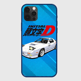 Чехол для iPhone 12 Pro с принтом Initial D машина на голубом фоне в Тюмени, силикон | область печати: задняя сторона чехла, без боковых панелей | initial d | аниме | гонки | инициал ди | король дрифта | уличные гонки | фильм