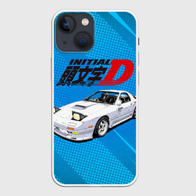 Чехол для iPhone 13 mini с принтом Initial D машина на голубом фоне в Тюмени,  |  | initial d | аниме | гонки | инициал ди | король дрифта | уличные гонки | фильм