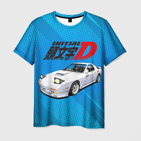 Мужская футболка 3D с принтом INITIAL D. в Тюмени, 100% полиэфир | прямой крой, круглый вырез горловины, длина до линии бедер | initial d | аниме | гонки | инициал ди | король дрифта | уличные гонки | фильм