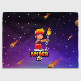 Плед 3D с принтом BRAWL STARS AMBER. в Тюмени, 100% полиэстер | закругленные углы, все края обработаны. Ткань не мнется и не растягивается | 8 bit | amber | brawl stars | colette | crow | gale | leon | max | mecha | mecha crow | mr.p | sally leon | shark | tara | virus 8 bit | werewolf leon | акула | амбер | берли | бравл старс | ворон | коллет | макс | оборотень