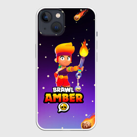 Чехол для iPhone 13 с принтом BRAWL STARS AMBER. в Тюмени,  |  | 8 bit | amber | brawl stars | colette | crow | gale | leon | max | mecha | mecha crow | mr.p | sally leon | shark | tara | virus 8 bit | werewolf leon | акула | амбер | берли | бравл старс | ворон | коллет | макс | оборотень