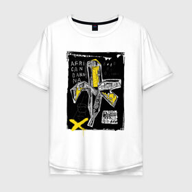 Мужская футболка хлопок Oversize с принтом African banana в Тюмени, 100% хлопок | свободный крой, круглый ворот, “спинка” длиннее передней части | 2020 | абстракция | граффити | стиль | тренд | уличный стиль | урбан