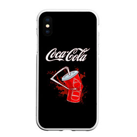 Чехол для iPhone XS Max матовый с принтом Coca Cola в Тюмени, Силикон | Область печати: задняя сторона чехла, без боковых панелей | coca cola | газировка | кола | лето | лимонад | свежесть | стакан