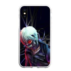 Чехол для iPhone XS Max матовый с принтом Токийский Гуль в Тюмени, Силикон | Область печати: задняя сторона чехла, без боковых панелей | Тематика изображения на принте: anime | render | tokyo ghoul | аниме | кен канеки | маска | токийский гуль | человек в маске