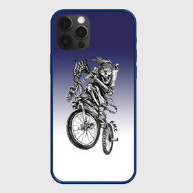 Чехол для iPhone 12 Pro Max с принтом BMX в Тюмени, Силикон |  | Тематика изображения на принте: bike | bmx | bones | eyes | jaw | skeleton | skull | sport | велосипед | кости | пасть | скелет | спорт | череп