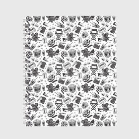 Тетрадь с принтом Атрибутика кино в Тюмени, 100% бумага | 48 листов, плотность листов — 60 г/м2, плотность картонной обложки — 250 г/м2. Листы скреплены сбоку удобной пружинной спиралью. Уголки страниц и обложки скругленные. Цвет линий — светло-серый
 | 