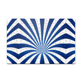 Пазл магнитный 126 элементов с принтом Оптическая иллюзия в Тюмени, полимерный материал с магнитным слоем | 126 деталей, размер изделия —  180*270 мм | глубина | иллюзия | линии | оптическая иллюзия | полосы | синие линии | синие полосы | синий