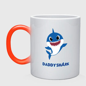 Кружка хамелеон с принтом Baby Shark Daddy в Тюмени, керамика | меняет цвет при нагревании, емкость 330 мл | Тематика изображения на принте: 