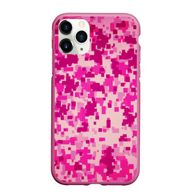 Чехол для iPhone 11 Pro Max матовый с принтом Розовый камуфляж в Тюмени, Силикон |  | камуфляж | милитари | пиксель | пиксельный | розовый | узор