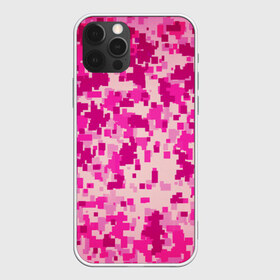 Чехол для iPhone 12 Pro Max с принтом Розовый камуфляж в Тюмени, Силикон |  | Тематика изображения на принте: камуфляж | милитари | пиксель | пиксельный | розовый | узор